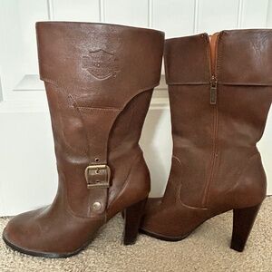 Harley Davidson Leather 3 inch heel boots